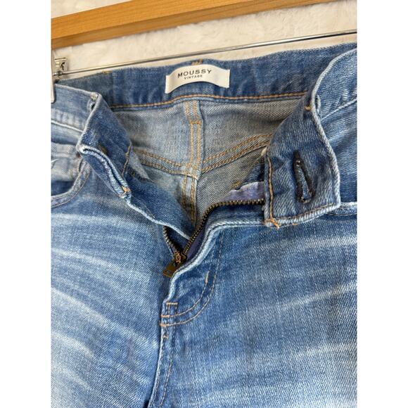 Moussy Vintage Diana Skinny Jeans Light Blue Distressed Raw Hem Cropped Ankle 26 - Picture 5 of 15